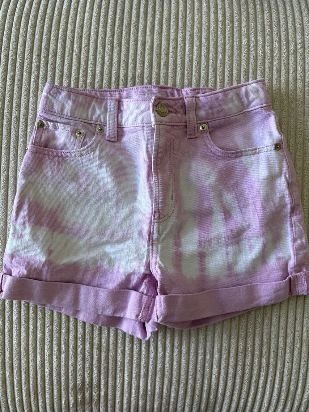 GAP Kids Girl’s Pink Tie-Dye High Rise Denim Shorts in Size 10